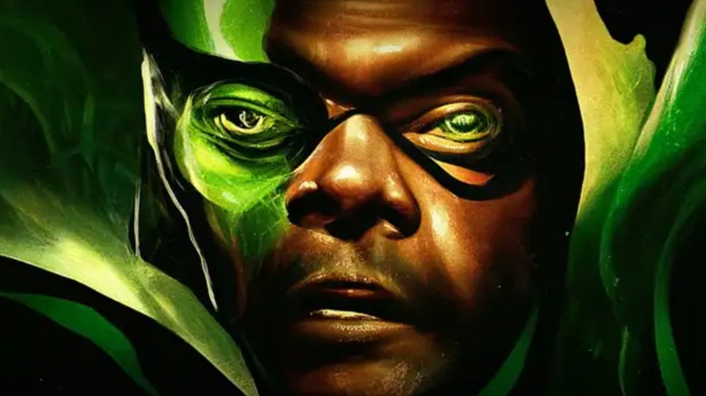 Nick Fury mixed with a Skrull