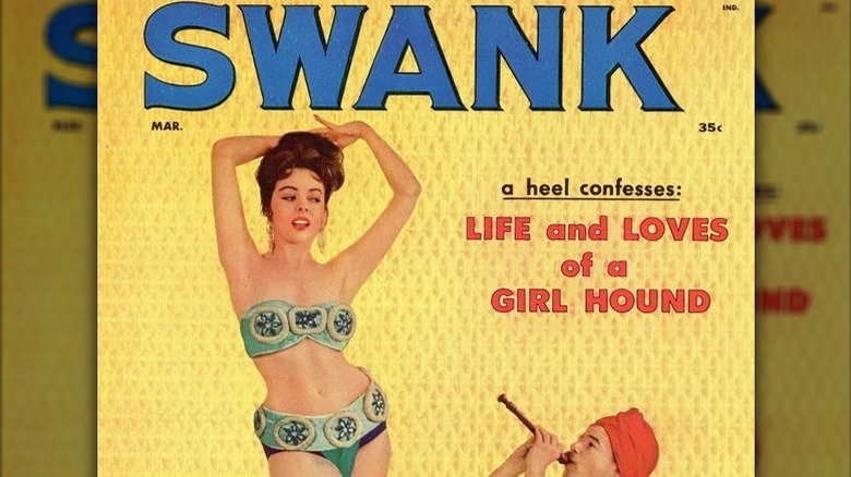 pin-up girl posing on magazine cover