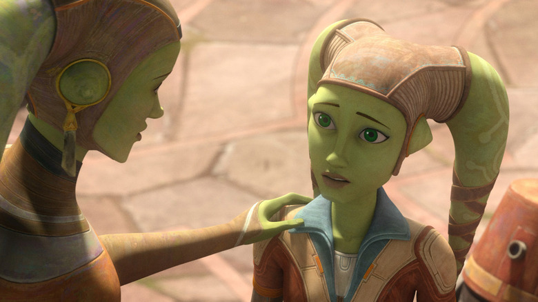 Eleni Syndulla, Hera Syndulla and Chopper in a scene from STAR WARS: THE BAD BATCH