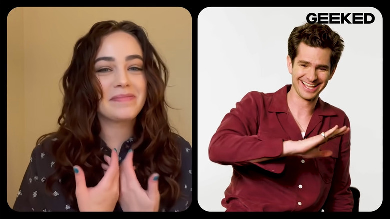 Mary Mouser and Andrew Garfield in their Geeked collaboration