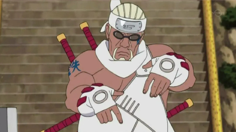 Killer Bee in front of staircase