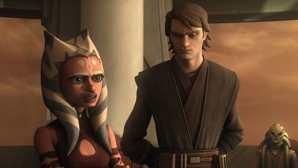 Anakin glaring at Ahsoka in The Clone Wars