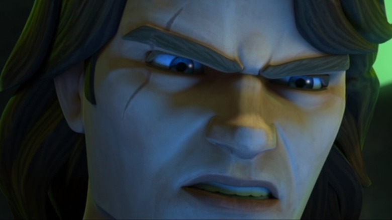 Animated Anakin Skywalker grimacing