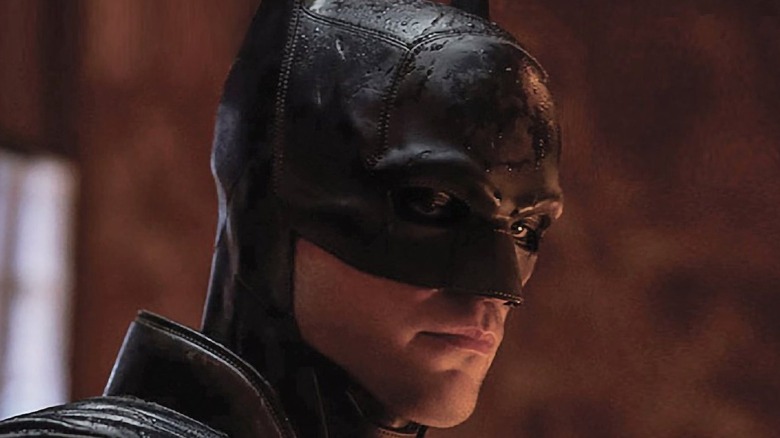 Robert Pattinson as Batman staring down