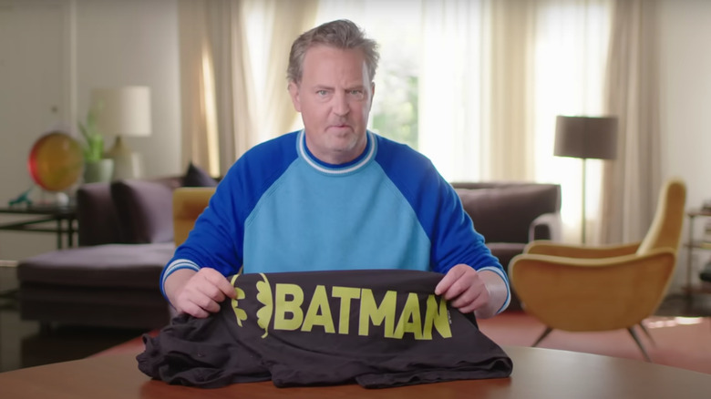 Matthew Perry with Batman sweats