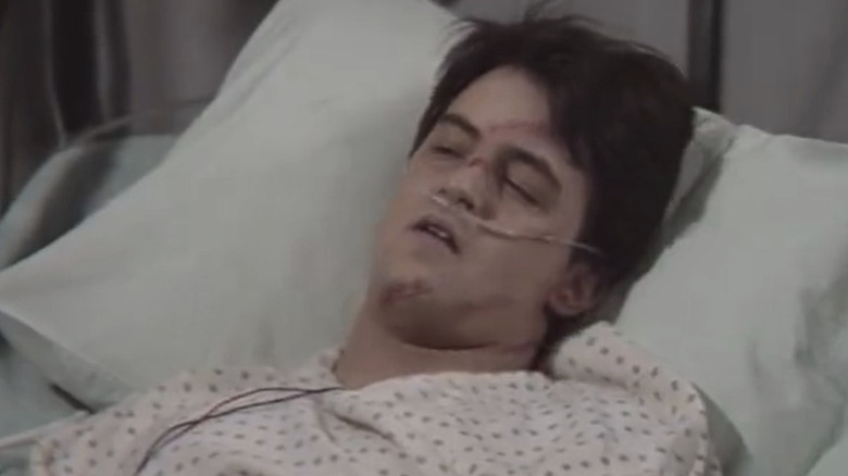 Sandy in hospital bed