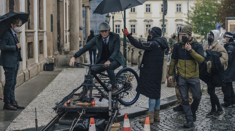 Matthias Schweighöfer on the set of "Army of Thieves"