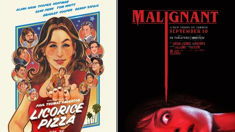 Licorice Pizza and Malignant posters