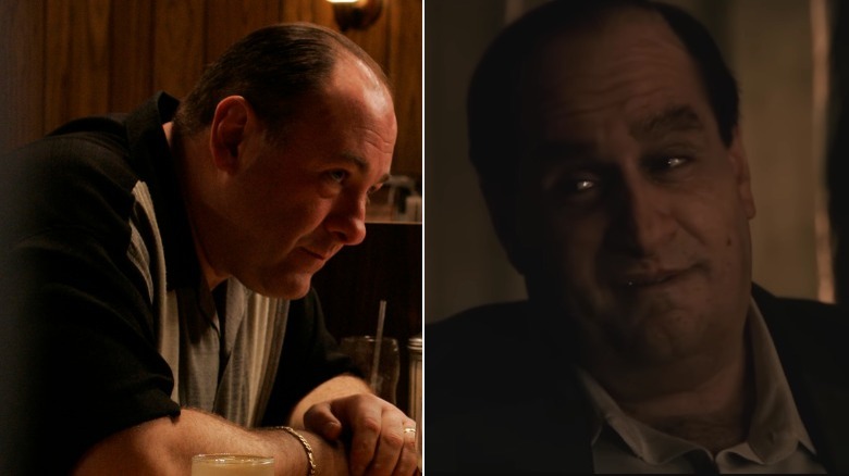 Tony Soprano and The Penguin sitting at a table