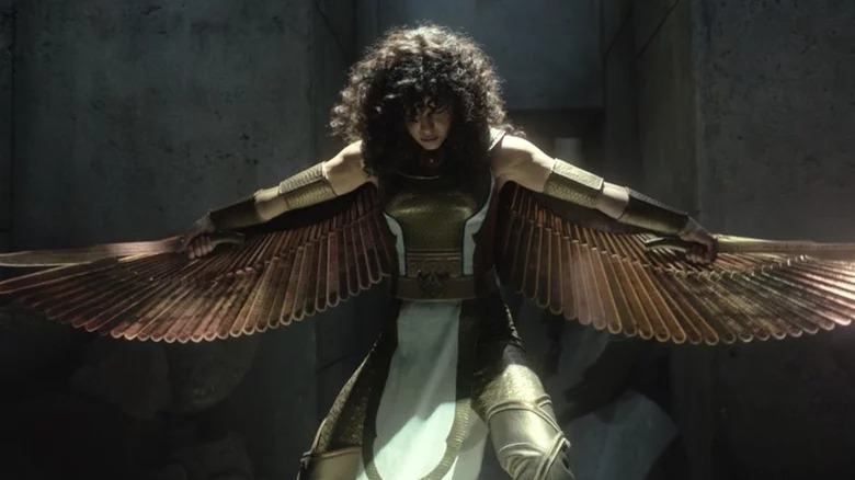 May Calamawy in full costume as the Scarlet Scarab