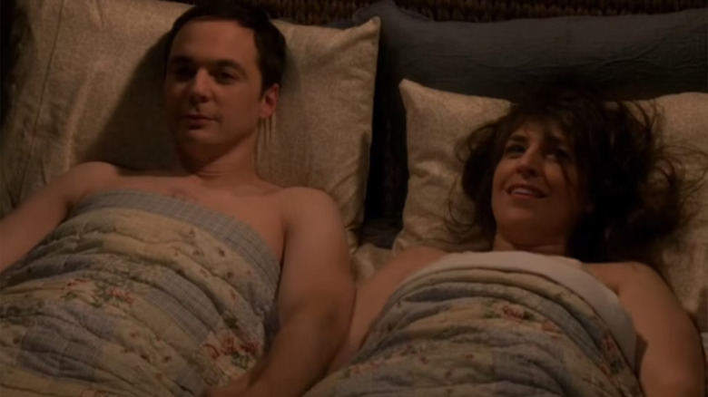 Sheldon and Amy in bed