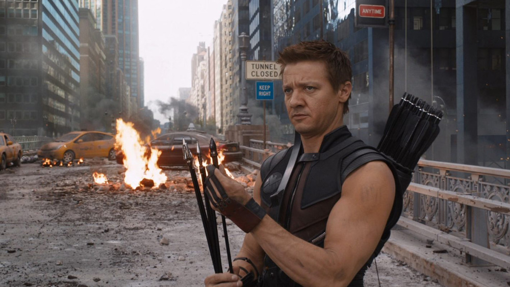 Jeremy Renner Hawkeye bow and arrows