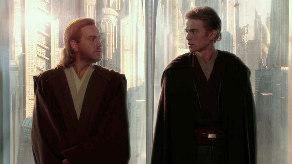 Ewan McGregor as Obi-Wan Kenobi and Hayden Christensen as Anakin Skywalker in Star Wars: Episode II – Attack of the Clones