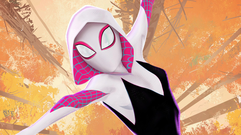 Spider-Gwen swinging