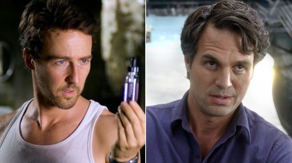 Split image of Norton and Ruffalo, each playing Bruce Banner