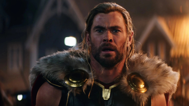 Thor looking scared in a battle