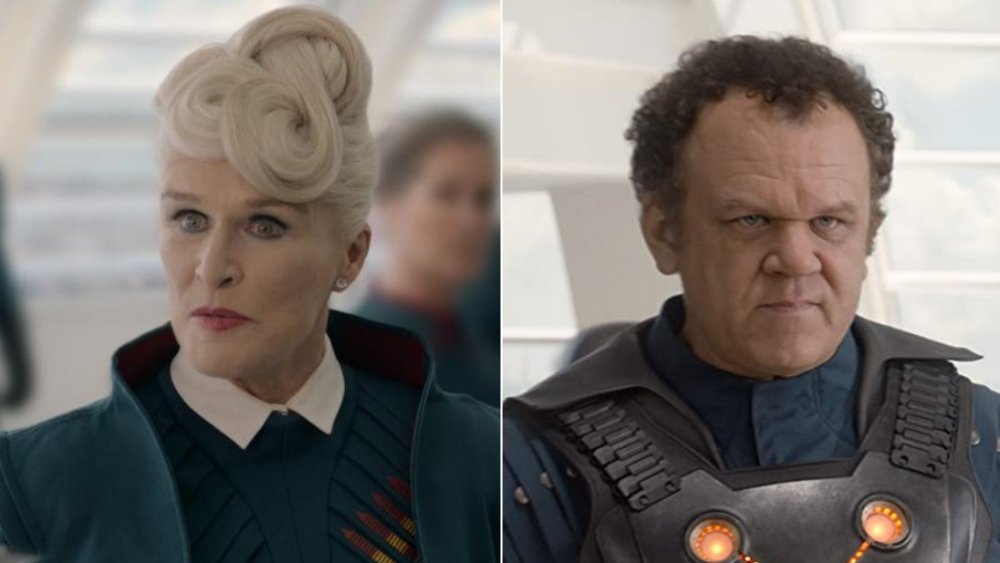 Glenn Close and John C. Reilly in Guardians of the Galaxy