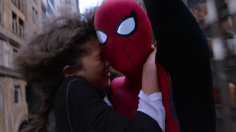 Spider-Man carrying MJ