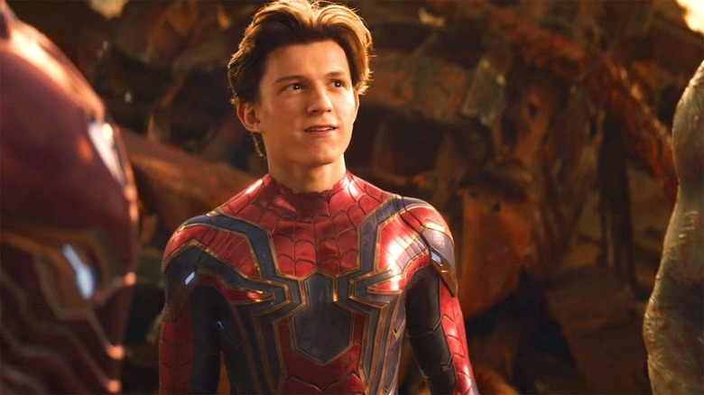 Spider-Man grinning on Titan