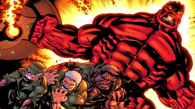 Thunderbolt transforms into the Red Hulk