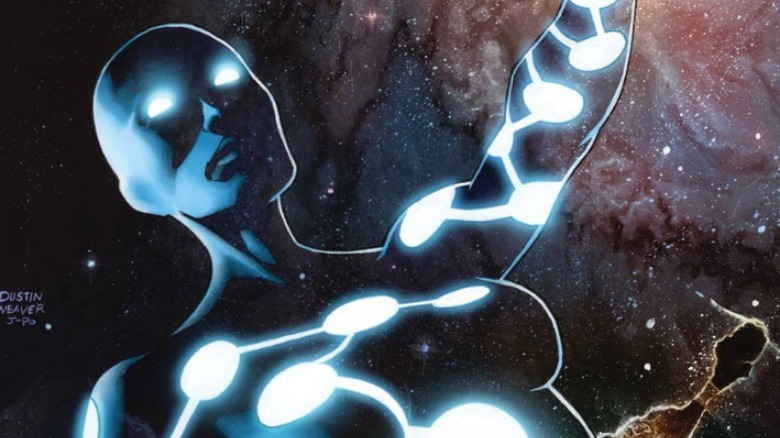 Captain Universe soaring through space