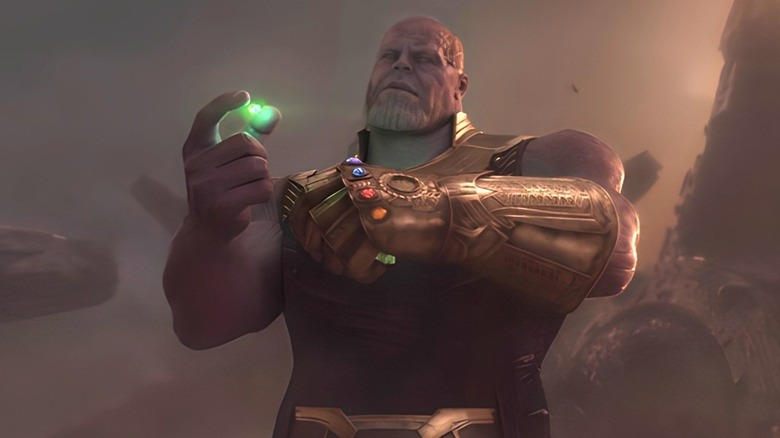 Thanos holding the Time Stone