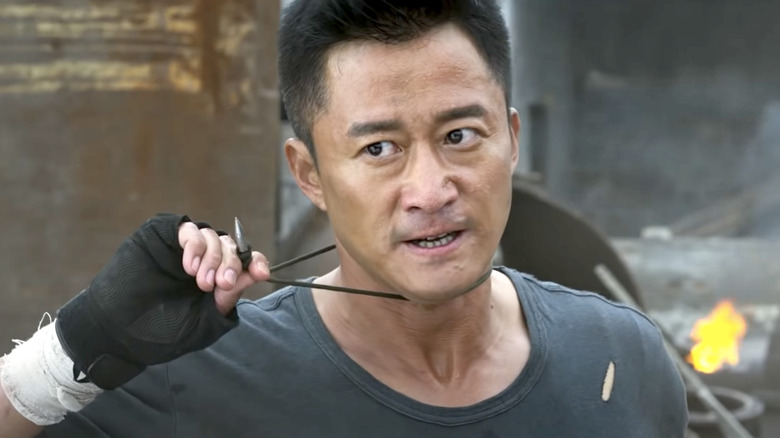 Wu Jing acting in Wolf Warrior II