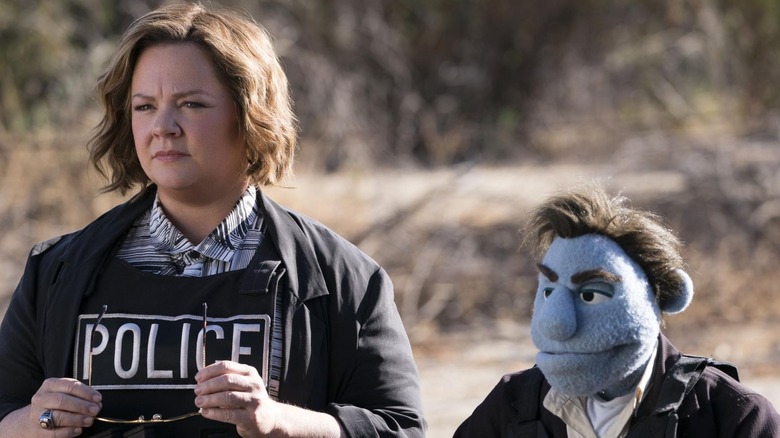 Melissa McCarthy and a puppet