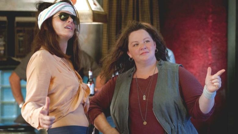 Melissa McCarthy hanging out with Sandra Bullock