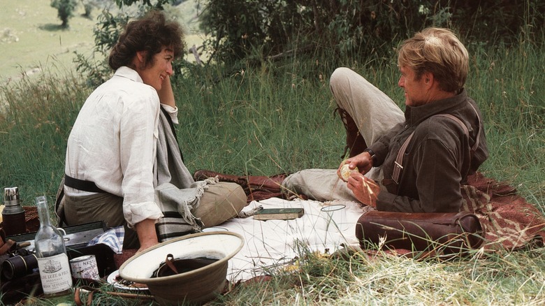 Streep and Redford having a picnic