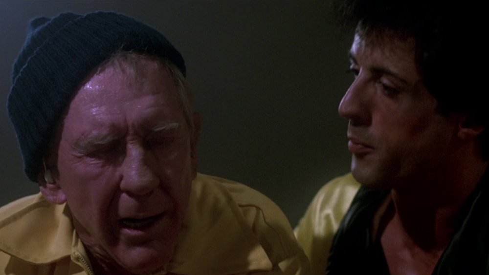 Burgess Meredith and Sylvester Stallone in Rocky III