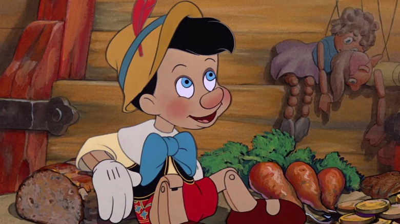 Pinocchio with food