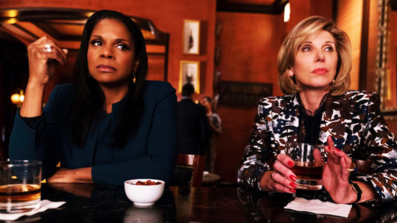 Christine Baranski and Audra McDonald at table