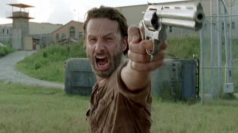 Rick Grimes points gun