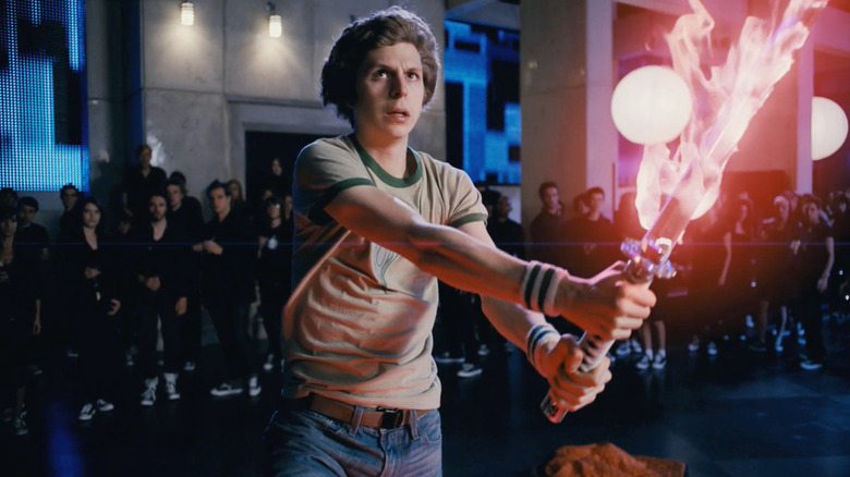 Scott Pilgrim wields blazing sword