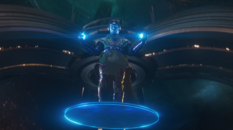 Kang standing on floating platform