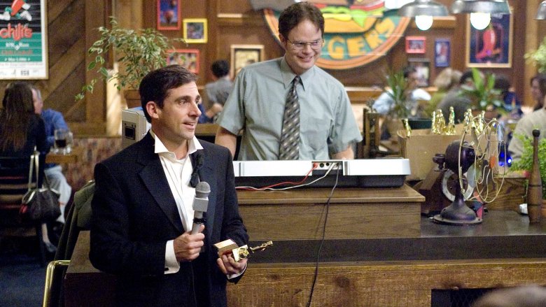 Steve Carell and Rainn Wilson in The Office