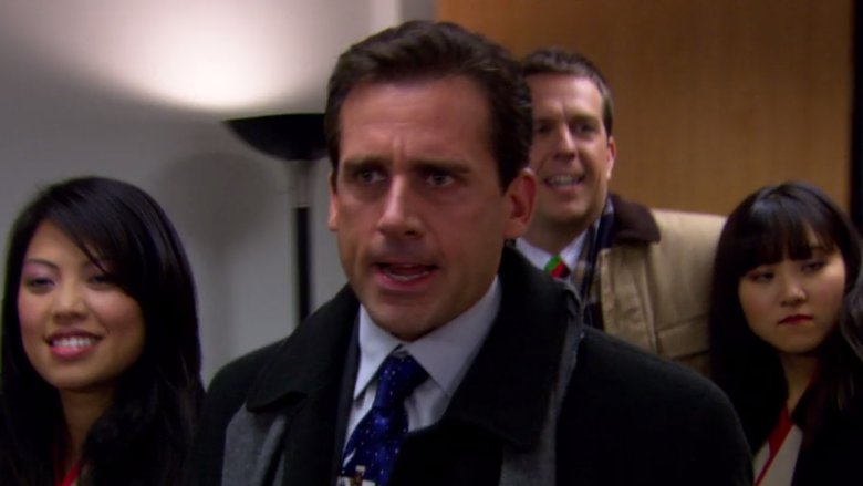 Steve Carell, Ed Helms, and Kulap Vilaysack in The Office