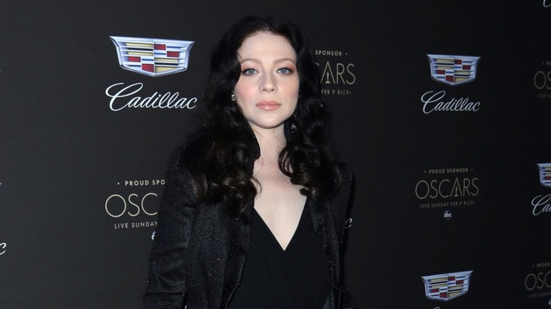 Michelle Trachtenberg wearing black