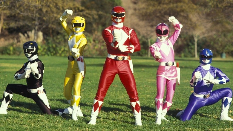 Power Rangers posing