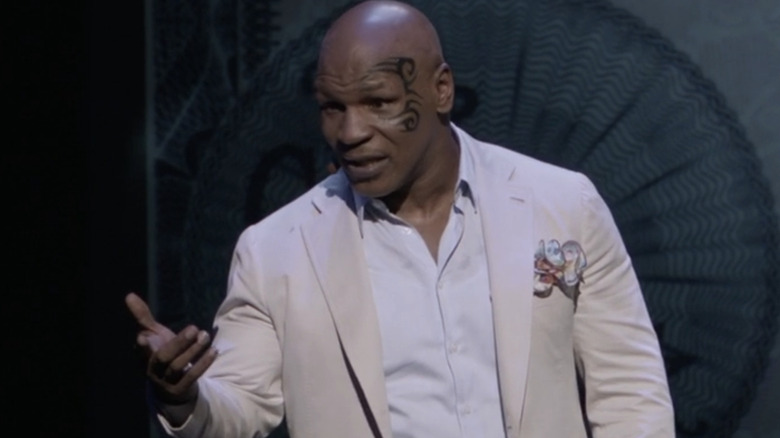 Mike Tyson on stage in "Mike Tyson: Undisputed Truth"