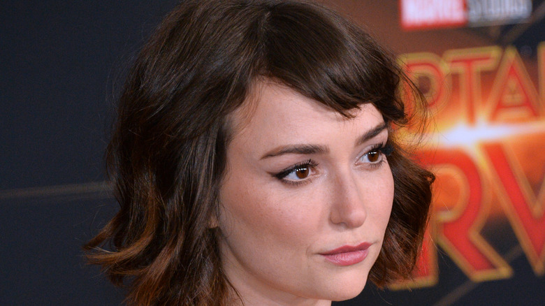 Milana Vayntrub in a press photo for Captain Marvel