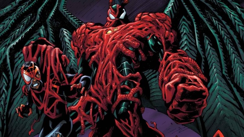 Carnage holding Miles Morales