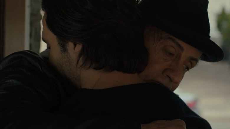 Rocky Balboa hugging his son Robert