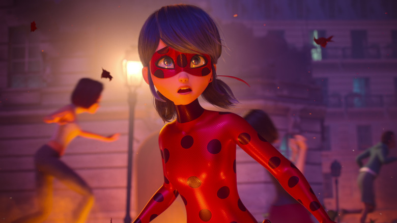 Ladybug wearing mask and polka dot suit