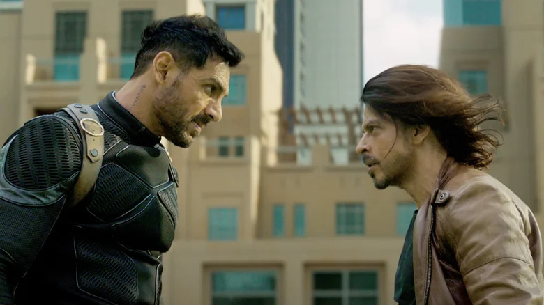 John Abraham and Shah Rukh Khan in Pathaan