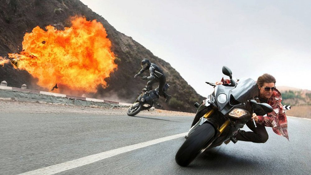 Tom Cruise in Mission: Impossible - Rogue Nation's motorcycle chase