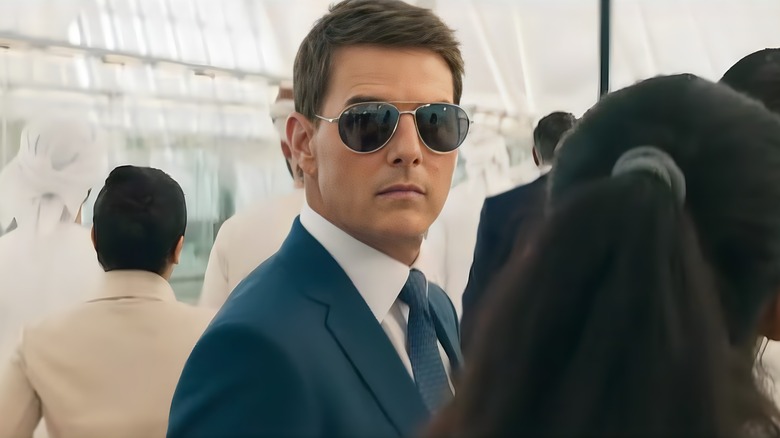 Tom Cruise wearing sunglasses