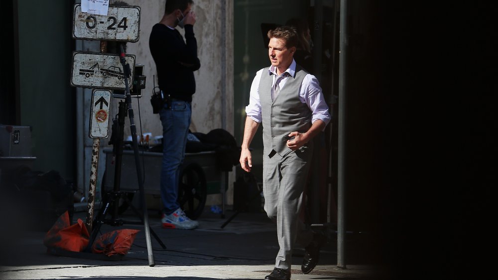 Tom Cruise on the set of Mission: Impossible 7