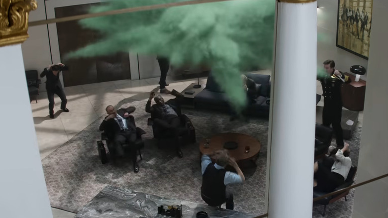 Smoke bomb going off in a room